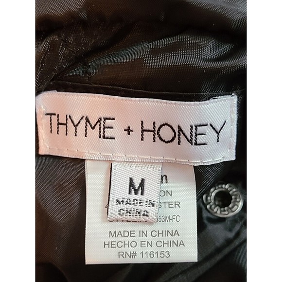 Thyme and Honey Women's (M) Black Quilted & Gray Fleece Reversible Full Zip Vest - Picture 10 of 12